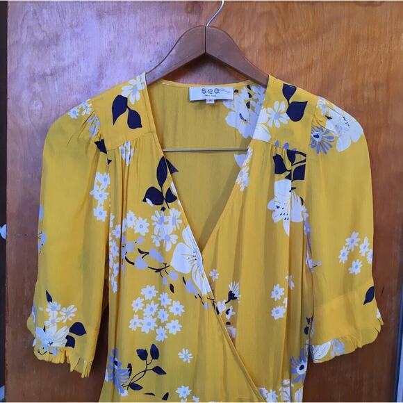 Sea New York Yellow Floral Midi Dress - Picture 4 of 9